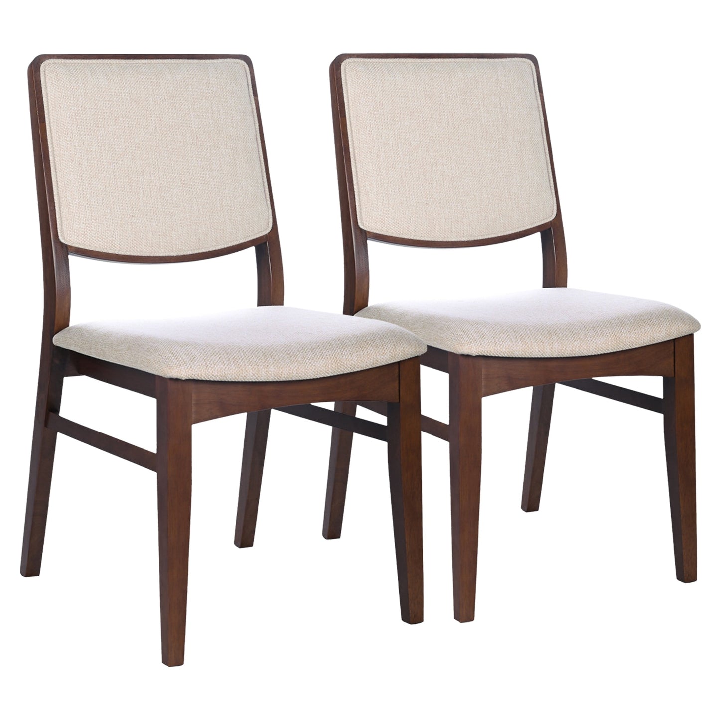Silla de comedor Skylar de tela beige (juego de 2)