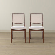 Silla de comedor Skylar de tela beige (juego de 2)