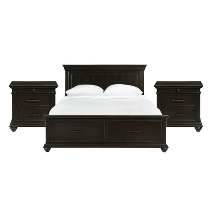 Slater King Platform Storage 3PC Bedroom Set with 2 Nightstands