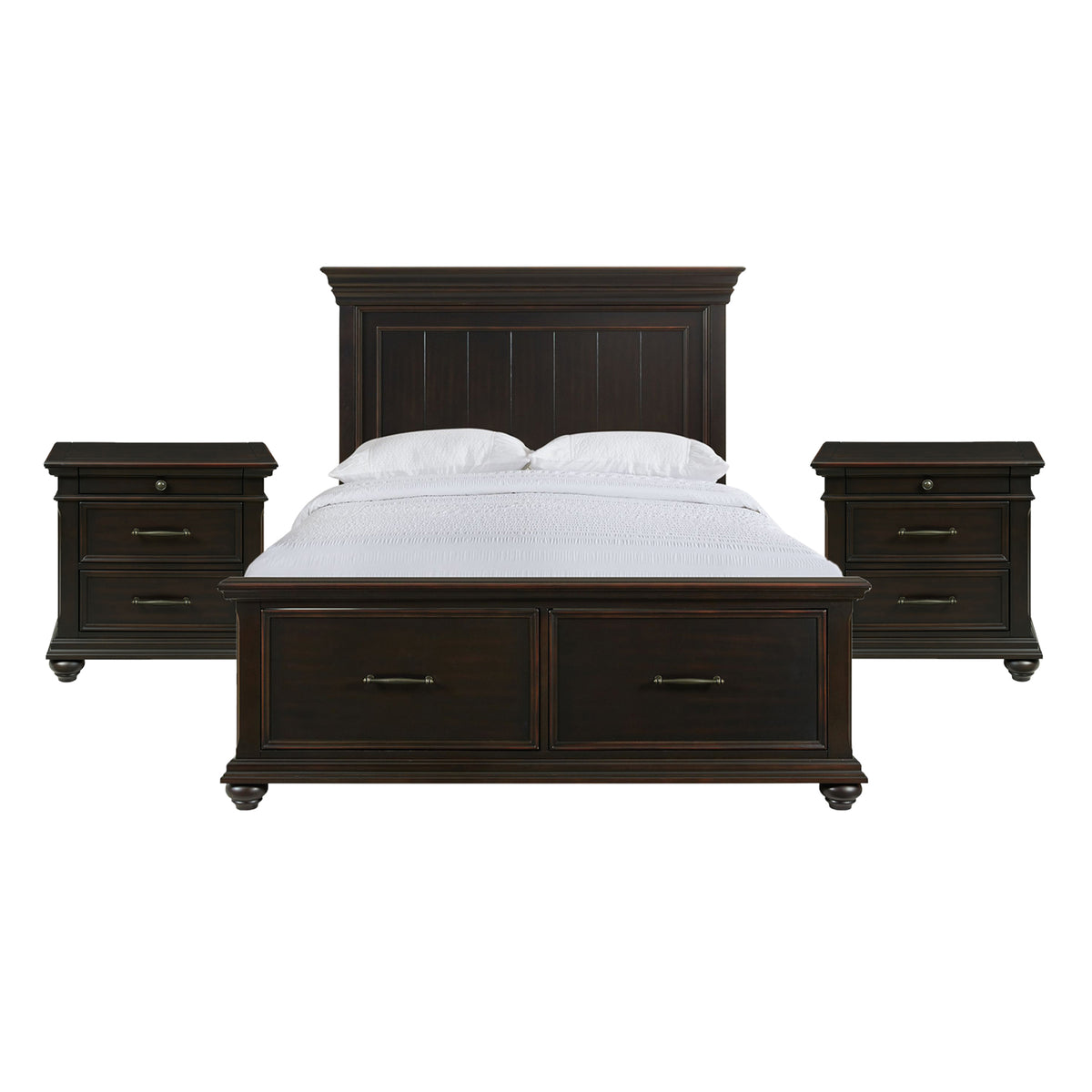 Slater Queen Platform Storage 3PC Bedroom Set with 2 Nightstands
