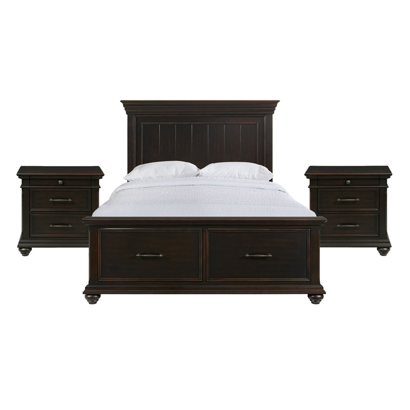 Slater Queen Platform Storage 3PC Bedroom Set with 2 Nightstands