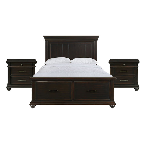 Slater Queen Platform Storage 3PC Bedroom Set with 2 Nightstands