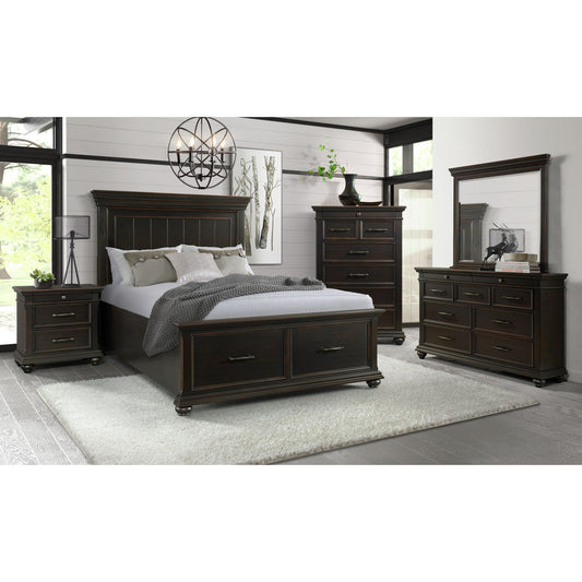 Slater Queen Platform Storage 6PC Bedroom Set Black