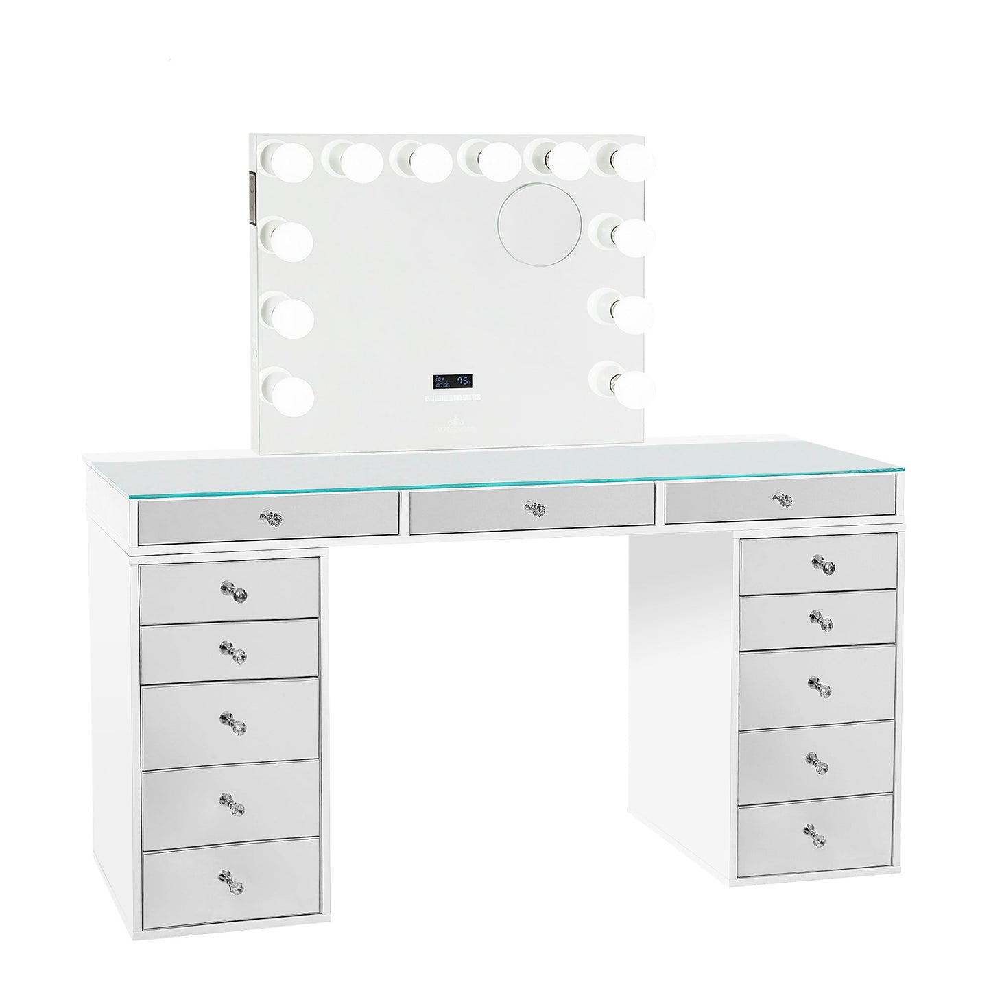 SlayStation® Pro 2.0 Mirrored Tabletop + Vanity Mirror + 5 Drawer Units Bundle