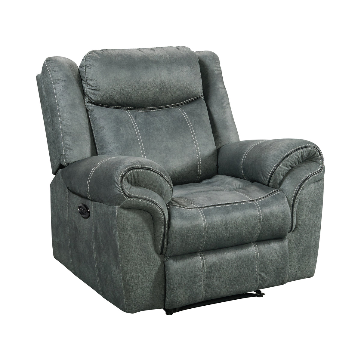 Sorrento 3Pc Living Room Set In Fb367 Charcoal-Sofa, Loveseat & Recliner