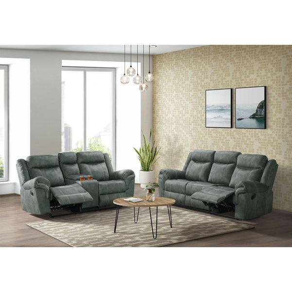 Sorrento 2PC Living Room Set in FB367 Charcoal-Sofa & Loveseat