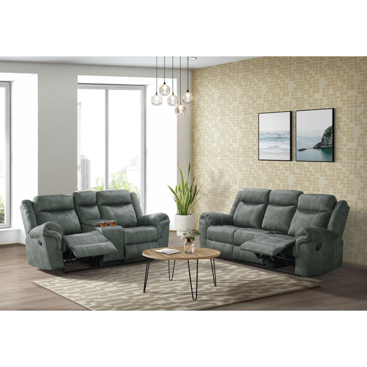 Sorrento Motion Loveseat With Console In Fb367 Charcoal