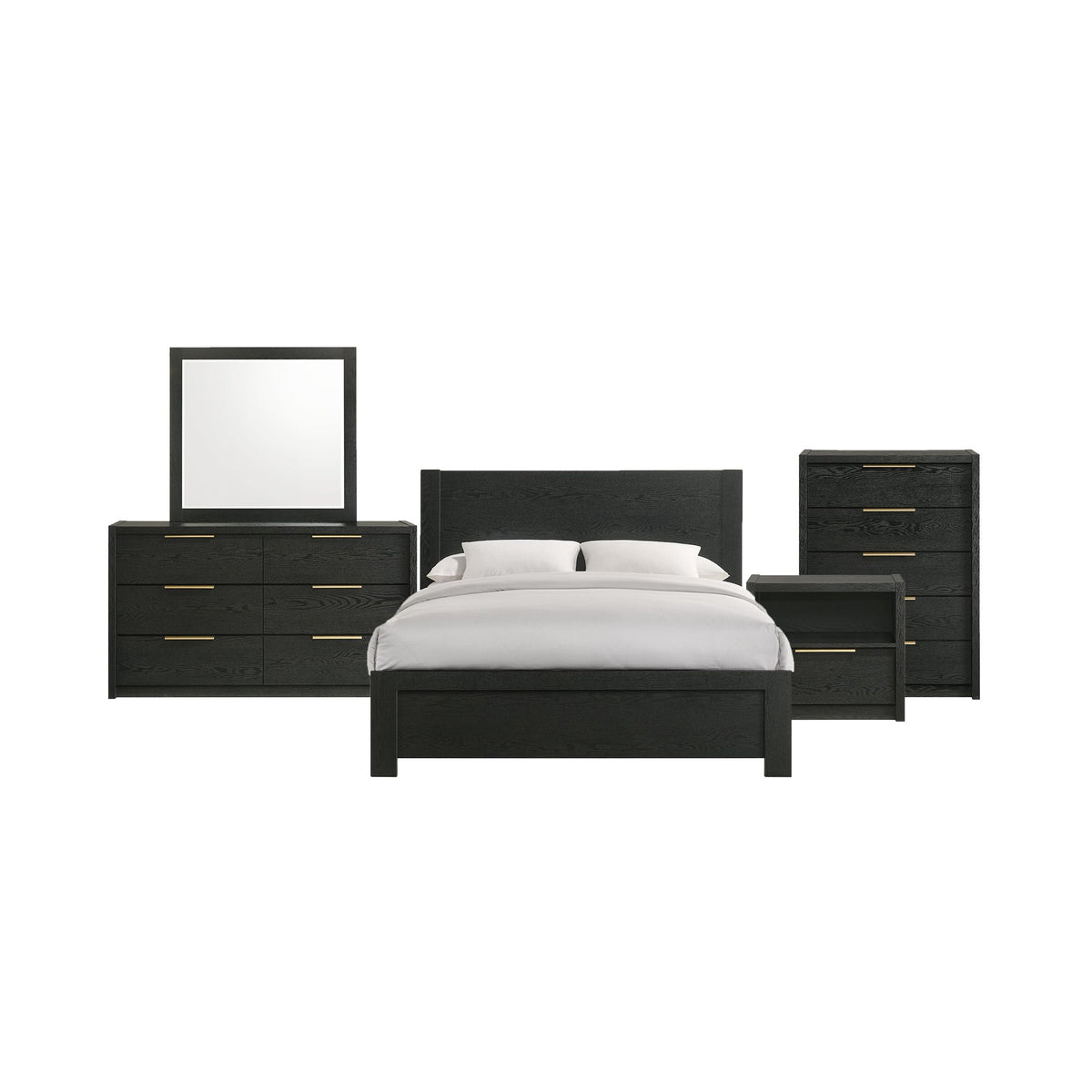 South Bend Queen 5PC Bedroom Set in Black
