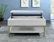 Whitman Lift-Top Cocktail Table in White & Metal