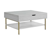 Whitman Lift-Top Cocktail Table in White & Metal