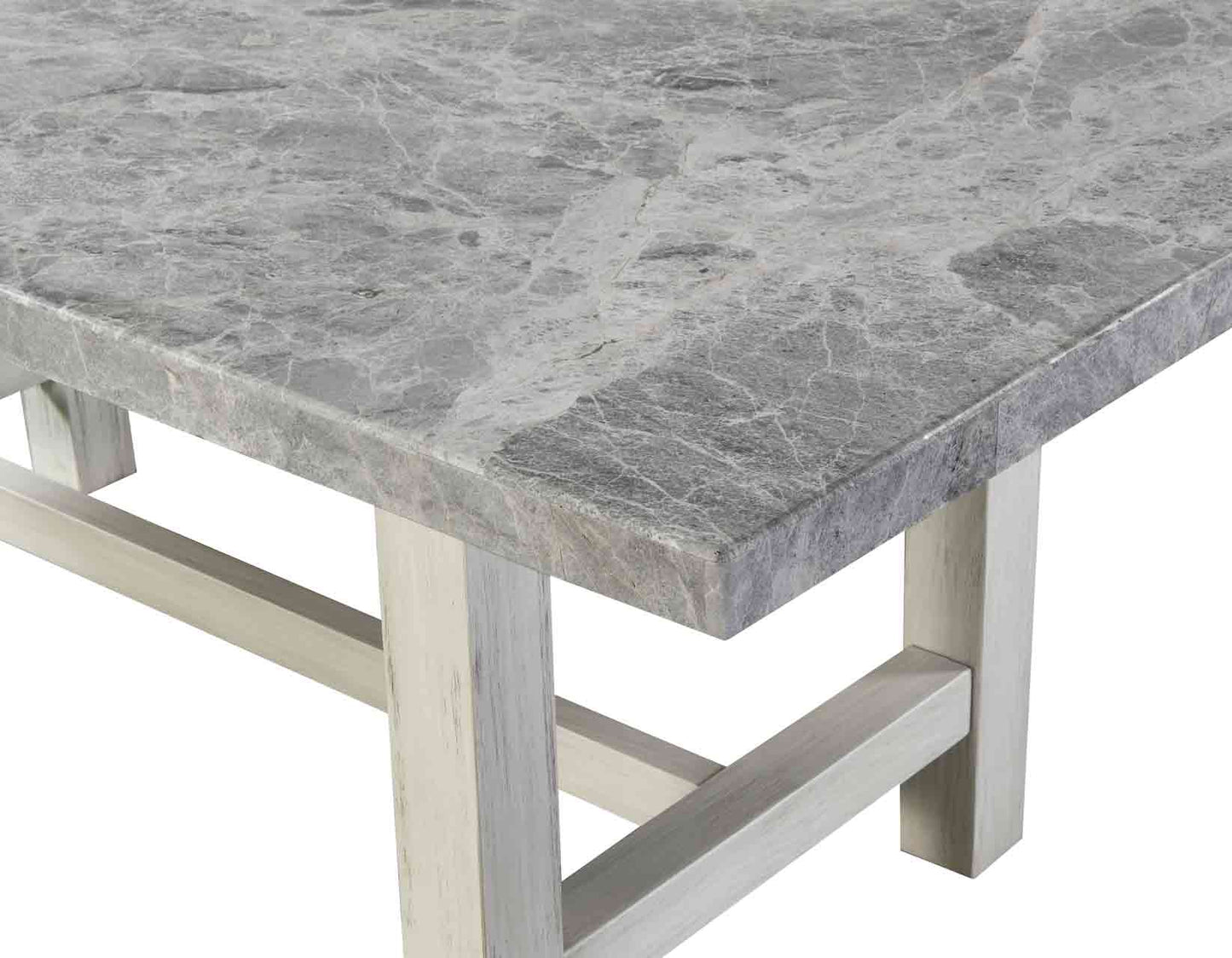 Canova 78-inch Gray Marble Dining Table