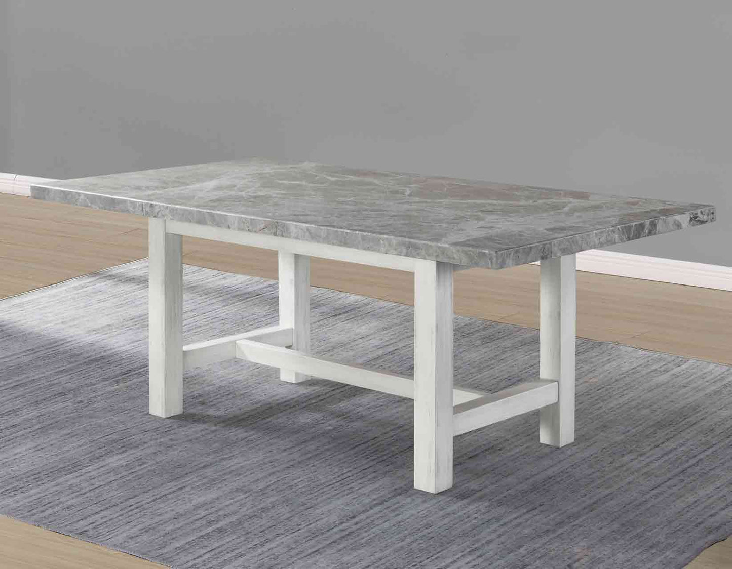 Canova 78-inch Gray Marble Dining Table