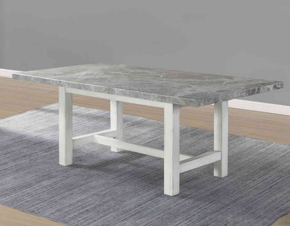 Canova 78-inch Gray Marble Dining Table