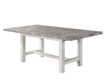 Canova 78-inch Gray Marble Dining Table
