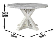 Mesa de comedor redonda de mármol gris Canova 
