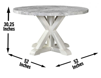 Canova Round Gray Marble Dining Table