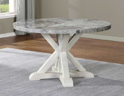Mesa de comedor redonda de mármol gris Canova 
