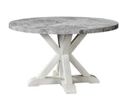 Mesa de comedor redonda de mármol gris Canova 