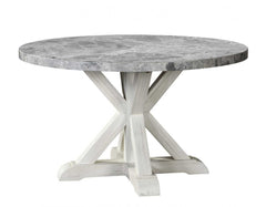 Mesa de comedor redonda de mármol gris Canova 
