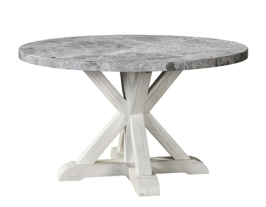 Canova Round Gray Marble Dining Table