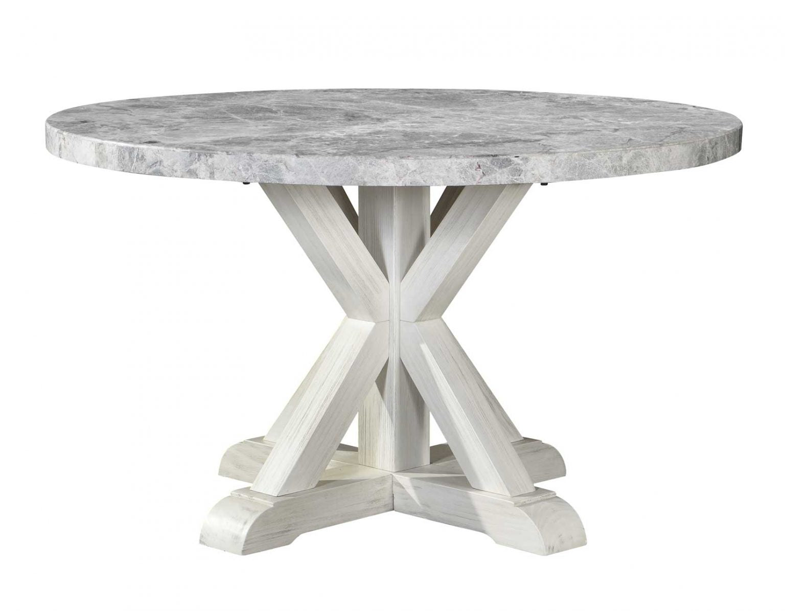 Mesa de comedor redonda de mármol gris Canova 