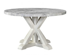 Mesa de comedor redonda de mármol gris Canova 