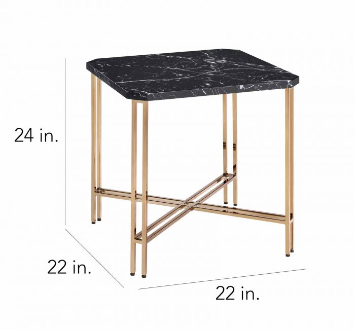 Daxton Faux-Marble Top End Table
