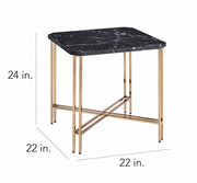 Mesa auxiliar con tapa de mármol sintético Daxton 