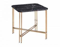Mesa auxiliar con tapa de mármol sintético Daxton 