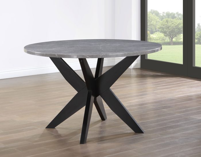 Mesa de comedor Amy de 48 pulgadas con imitación de mármol 