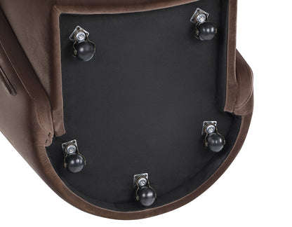 Annie Chocolate Velvet Barrel Chair w/Casters