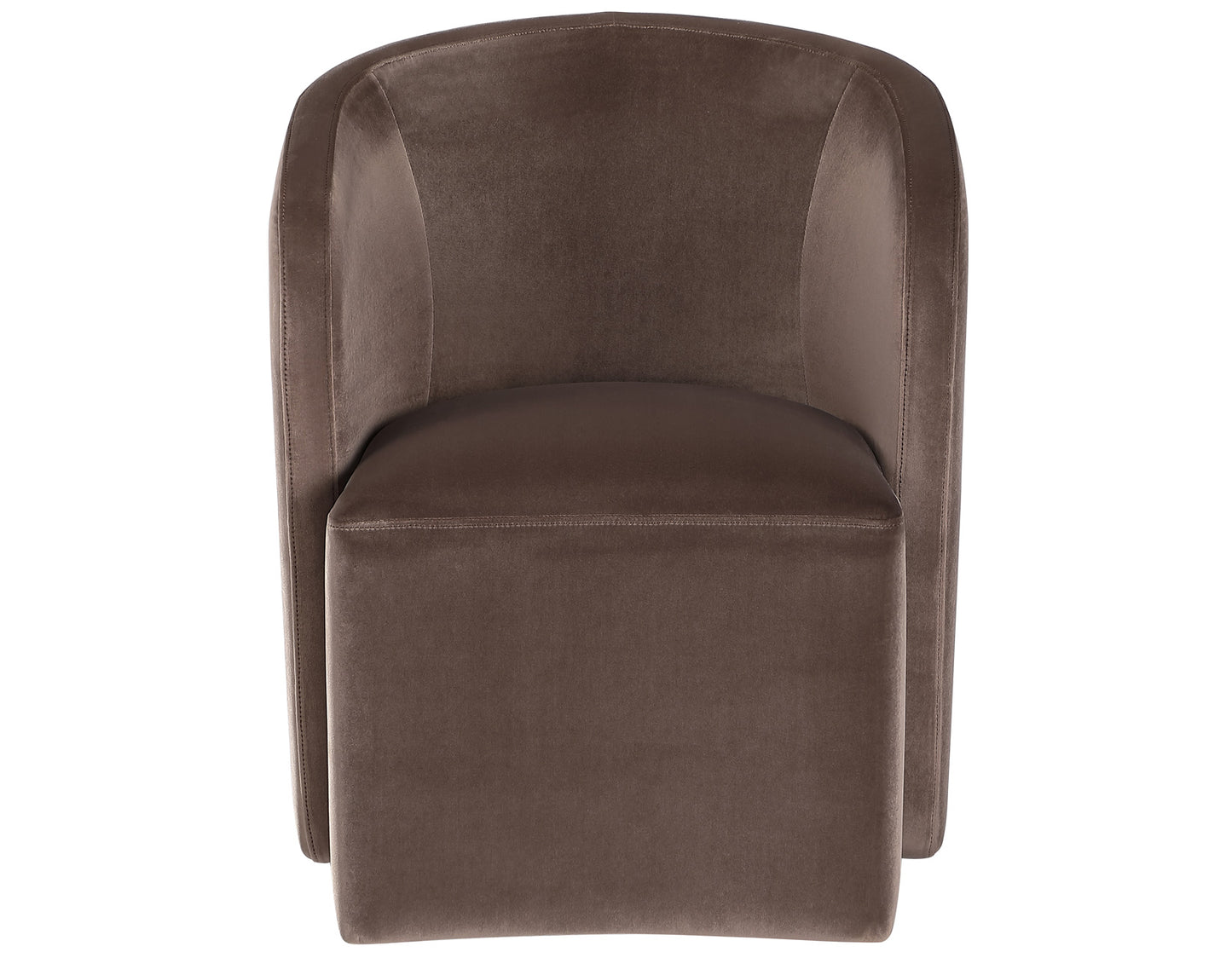Annie Chocolate Velvet Barrel Chair w/Casters
