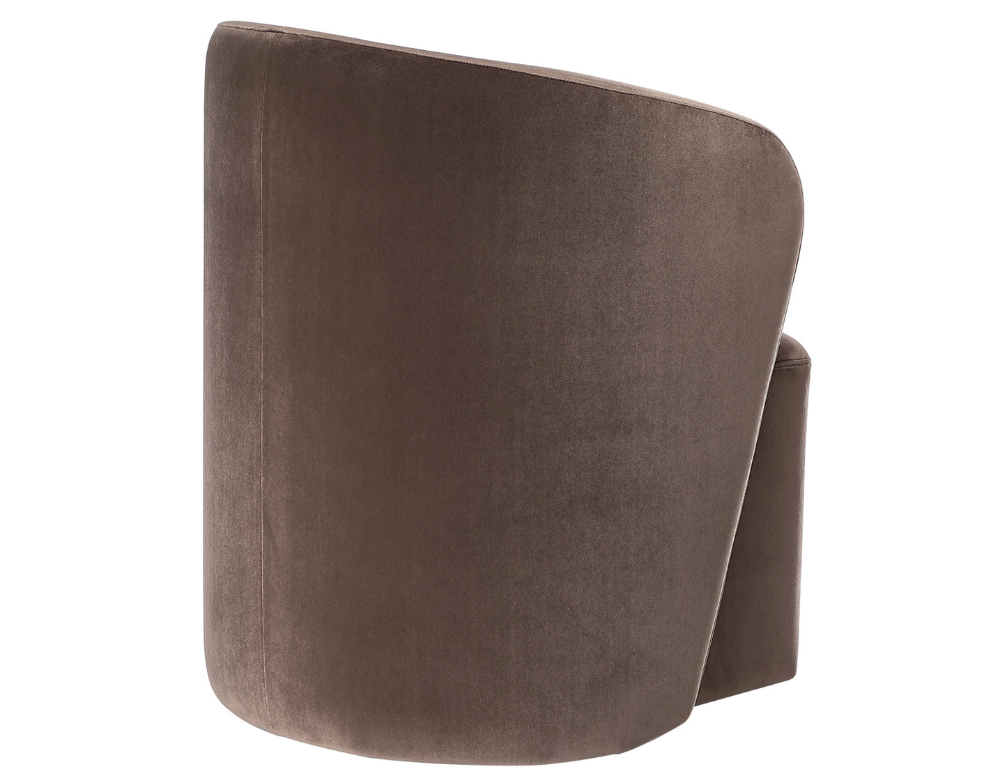 Annie Chocolate Velvet Barrel Chair w/Casters