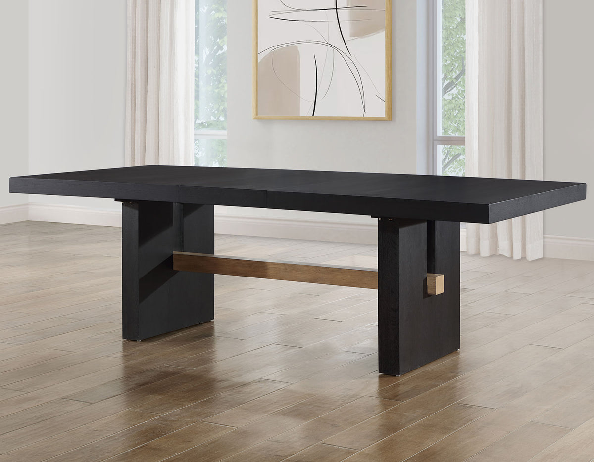 Mesa Aubrey de 78-96″ con hoja de 18″ en negro