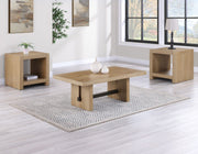 Mesa auxiliar Aubrey, acabado madera flotante 