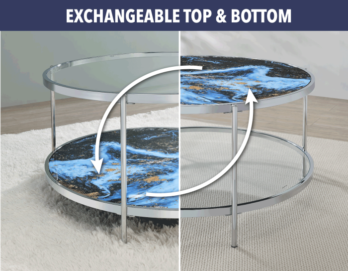 Mesa de cóctel con tapa reversible Averie