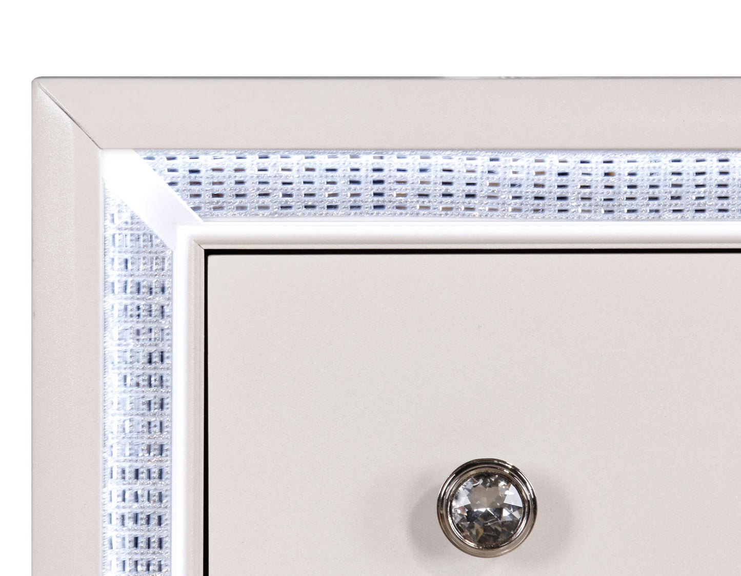 Cómoda Cassie Illuminating Glam de 58″, acabado perlado brillante 