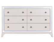 Cassie Illuminating Glam 58″ Dresser, Shimmering Pearl Finish