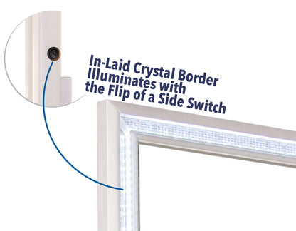 Cassie Illuminating Glam Mirror, Shimmering Pearl Finish