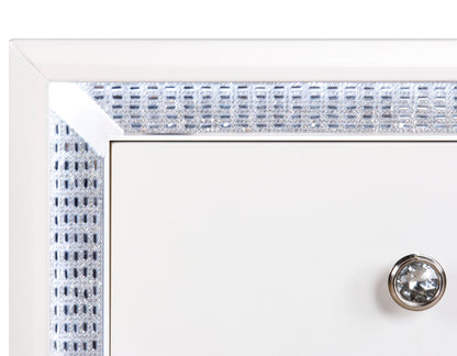 Mesita de noche Cassie Illuminating Glam, acabado perlado brillante 