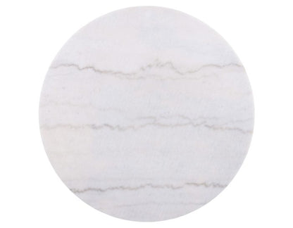 Mesa auxiliar redonda Colvin de 45 cm con superficie de mármol blanco y acabado negro 