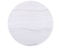 Colvin 36″ Round Castered White Marble Top Coffee Table, Toffee Finish