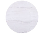 Colvin 18″ Round White Marble Top End Table, Toffee Finish