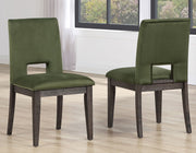 Silla auxiliar de terciopelo verde Evan 