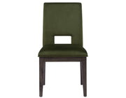 Silla auxiliar de terciopelo verde Evan 