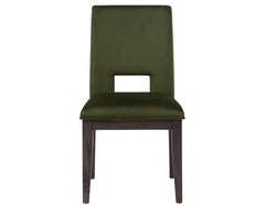Silla auxiliar de terciopelo verde Evan 