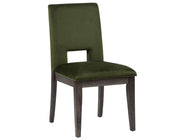 Silla auxiliar de terciopelo verde Evan 