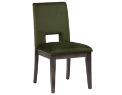 Silla auxiliar de terciopelo verde Evan 