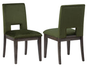 Silla auxiliar de terciopelo verde Evan 