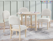 Juego de comedor redondo Amy de 5 piezas de imitación de mármol de 48 pulgadas 